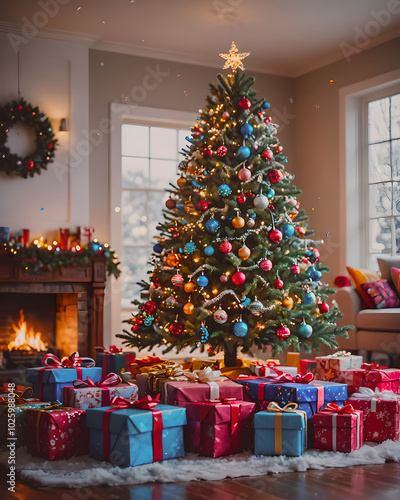 christmas tree with gifts