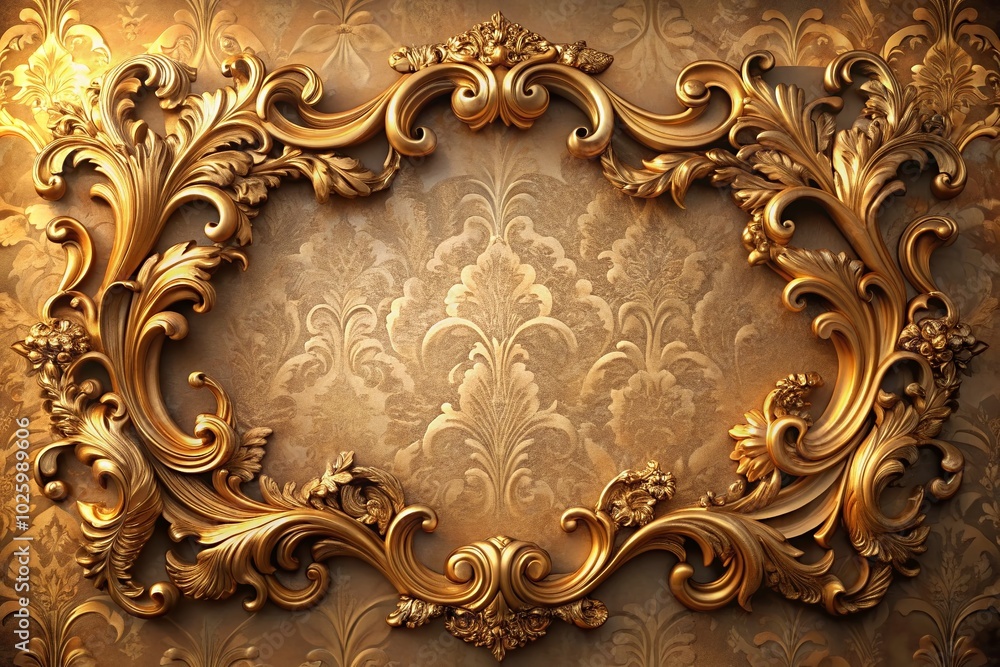 Ornate Gold Baroque Frame with Intricate Floral Details for Elegant Displays Ornate Gold Baroque Frame with Intricate Floral Details for Elegant Displays