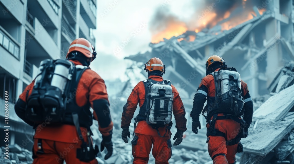 The rescue unit rushes to the scene of a disaster, coordinating efforts to evacuate survivors from a collapsed building. The rescue unit rushes to the scene of a disaster, coordinating efforts to evacuate survivors from a collapsed building.