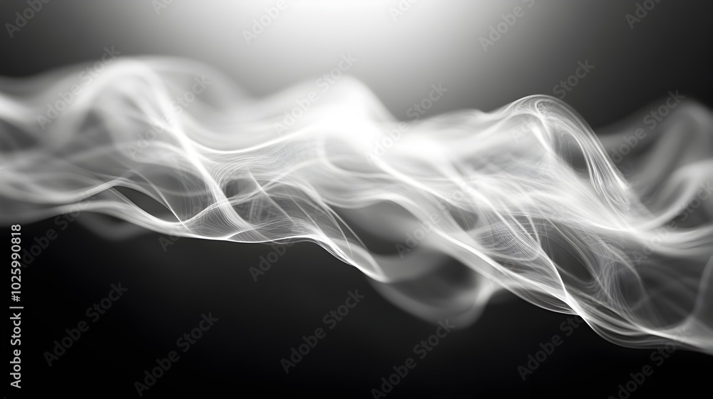 Fototapeta premium Ethereal Whisps of Flickering Minimalist Black and White Flame Pattern