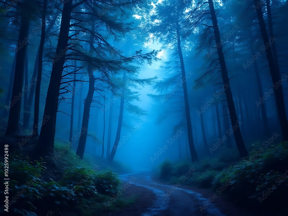 Blue Seamless Forest Blue Seamless Forest