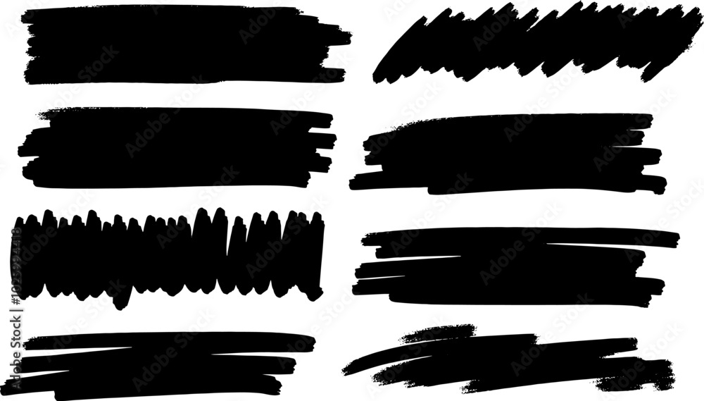 Set brush grunge stroke paint. Doodle scribble. Set brush grunge stroke paint. Doodle scribble.