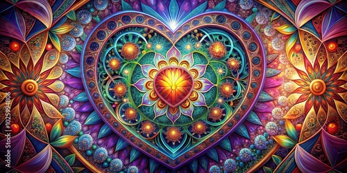 Sacred Geometry of Love - Vibrant Patterns and Colors in High Dynamic Range Art