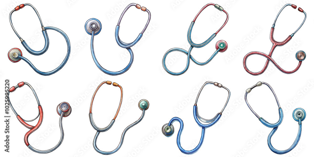 Hand Drawn illustration set of stethoscope . isolate on a white background. PNG
Hand Drawn illustration set of stethoscope . isolate on a white background. PNG