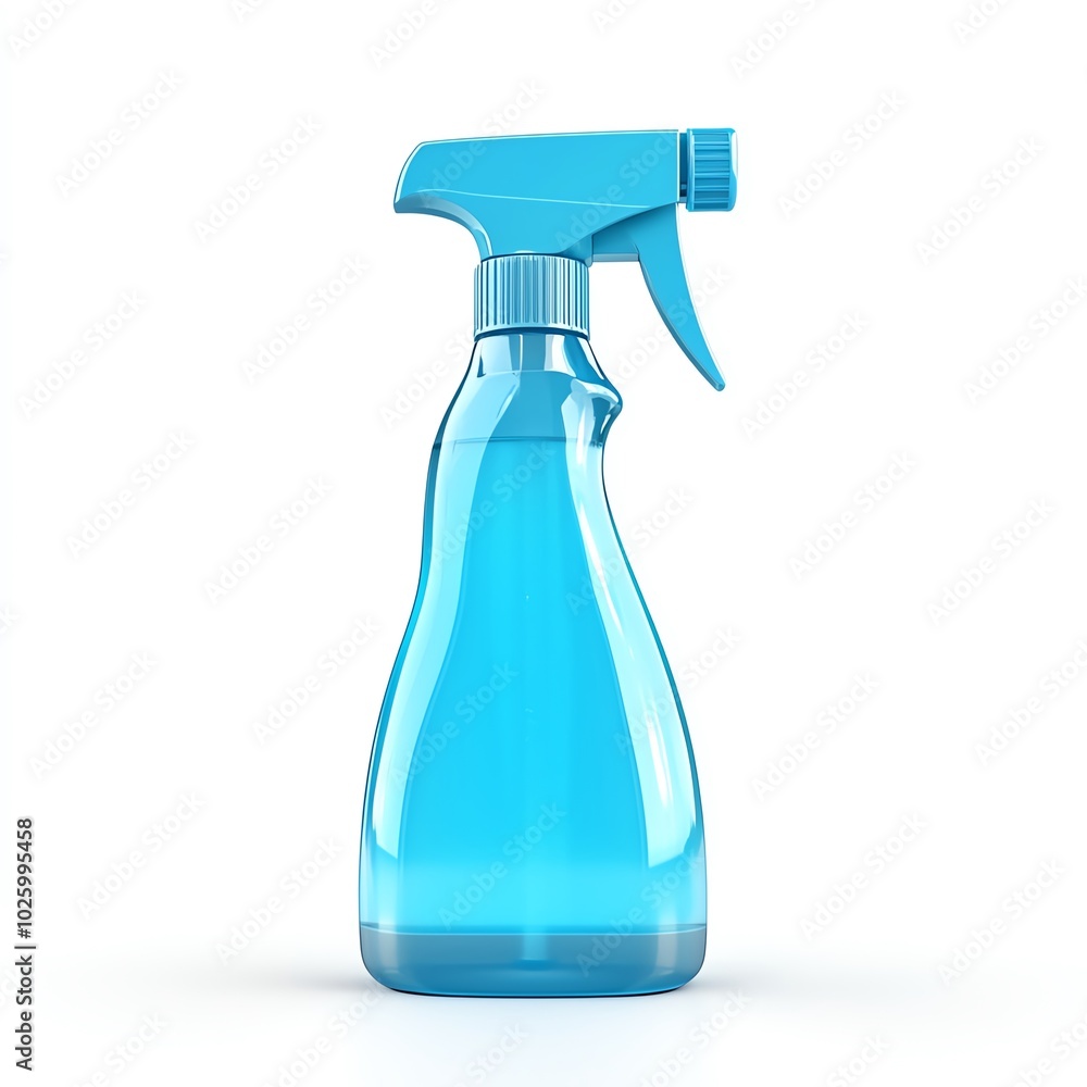 Blue spray bottle for cleaning, isolated on white background. Blue spray bottle for cleaning, isolated on white background.