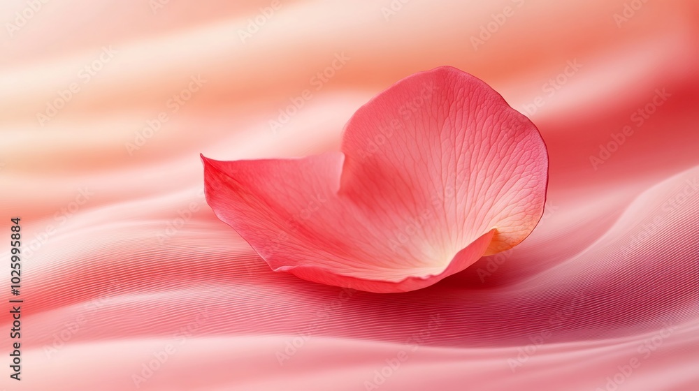 Single rose petal floating gracefully an abstract gradient of red and pink creating a romantic and ethereal Valentines Dayinspired background with soft curves and elegant textures Single rose petal floating gracefully an abstract gradient of red and pink creating a romantic and ethereal Valentines Dayinspired background with soft curves and elegant textures