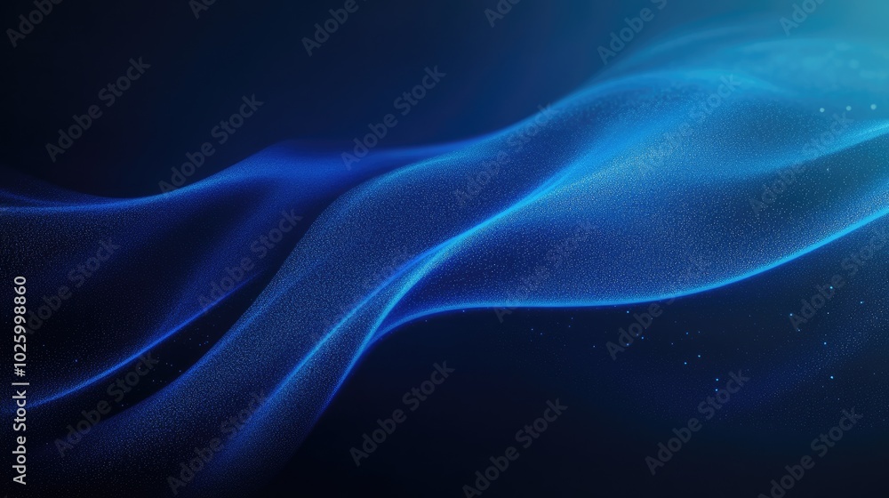 Obraz premium Glowing blue gradient with a subtle grainy texture on a dark, noisy background, evoking futuristic aesthetics for banners or sleek