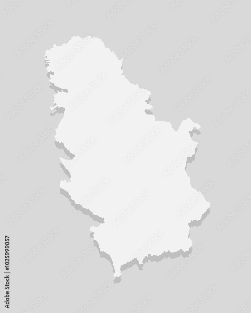 Vector map Serbia, template Europe outline country Vector map Serbia, template Europe outline country