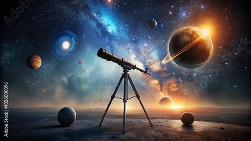 Silhouette of Heliocentric Model Against a Starry Sky - Renaissance Scientific Revolution photo