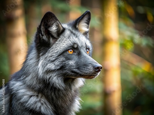 Silver Cross Fox in Nature - Captivating Wildlife Photography