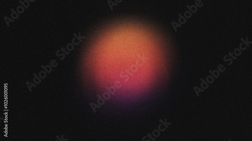 A gradient circle in the center of the image, blending from lavender to deep orange, noise texture effect