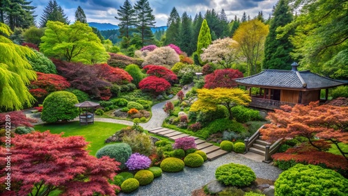 Springtime Serenity in Sammamish Garden, Washington State - Architectural Photography photo