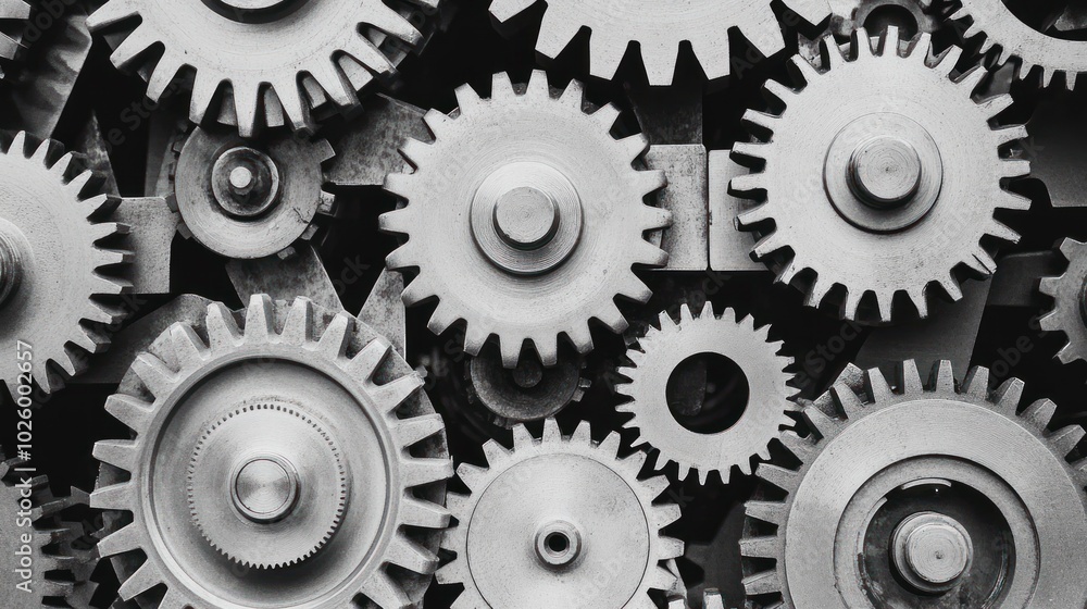 Interlocking Metal Gears in a Complex Machine Interlocking Metal Gears in a Complex Machine