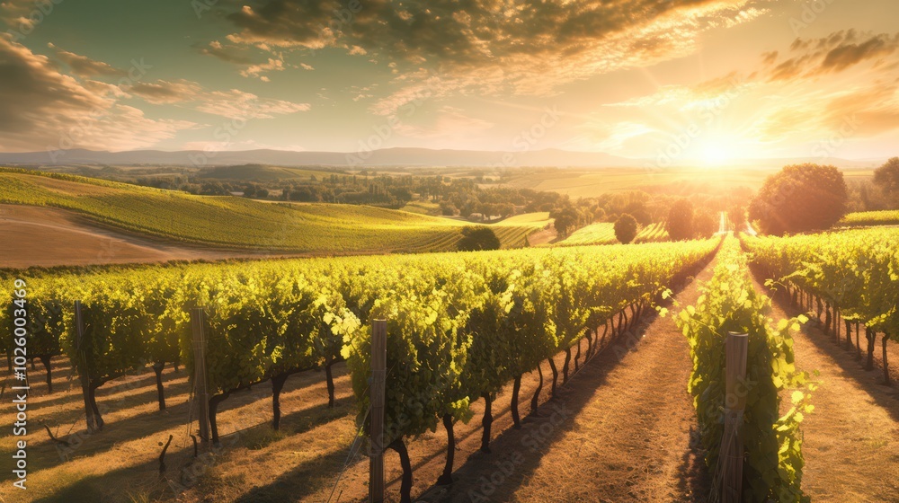 Fototapeta premium Winemakers using traditional techniques to craft wines that capture the essence of the land.