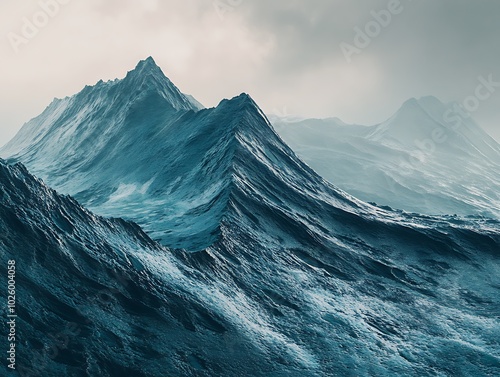 Wallpaper Mural Majestic mountain peaks under a moody sky, dramatic scenery. Torontodigital.ca