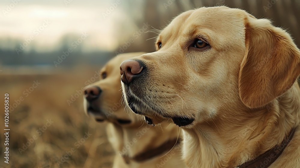 Two Labrador Retrievers in a natural setting Two Labrador Retrievers in a natural setting