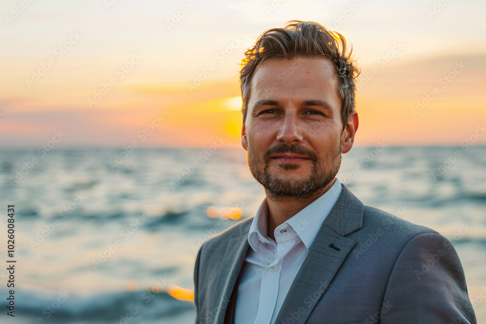 Successful business person man woman dressed luxury formal suit traveling corporate trip, Generative AI Successful business person man woman dressed luxury formal suit traveling corporate trip, Generative AI