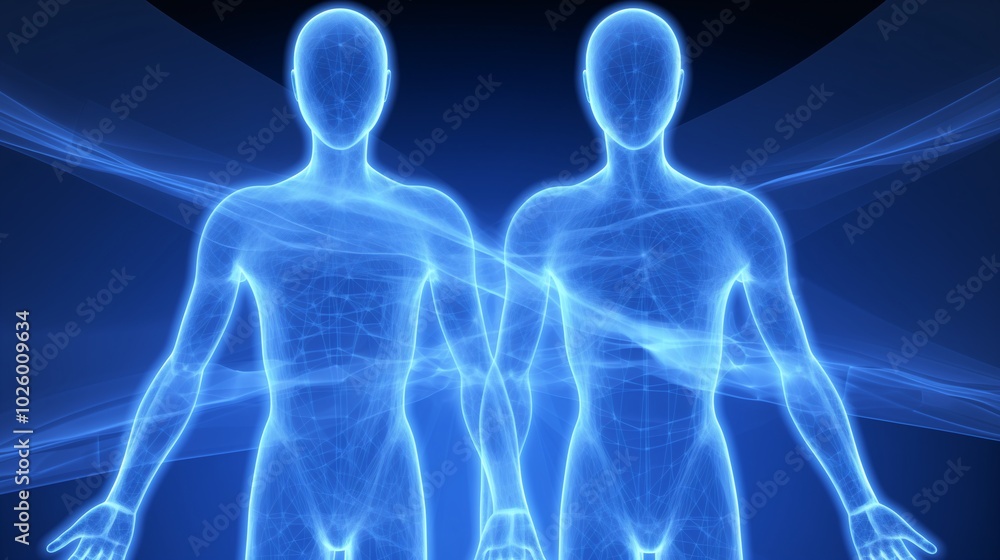Conceptual Representation of Human Connections in Blue Light Conceptual Representation of Human Connections in Blue Light