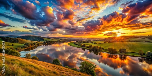 Wallpaper Mural Stunning High Dynamic Range Landscape with Vibrant Colors and Dramatic Sky Torontodigital.ca