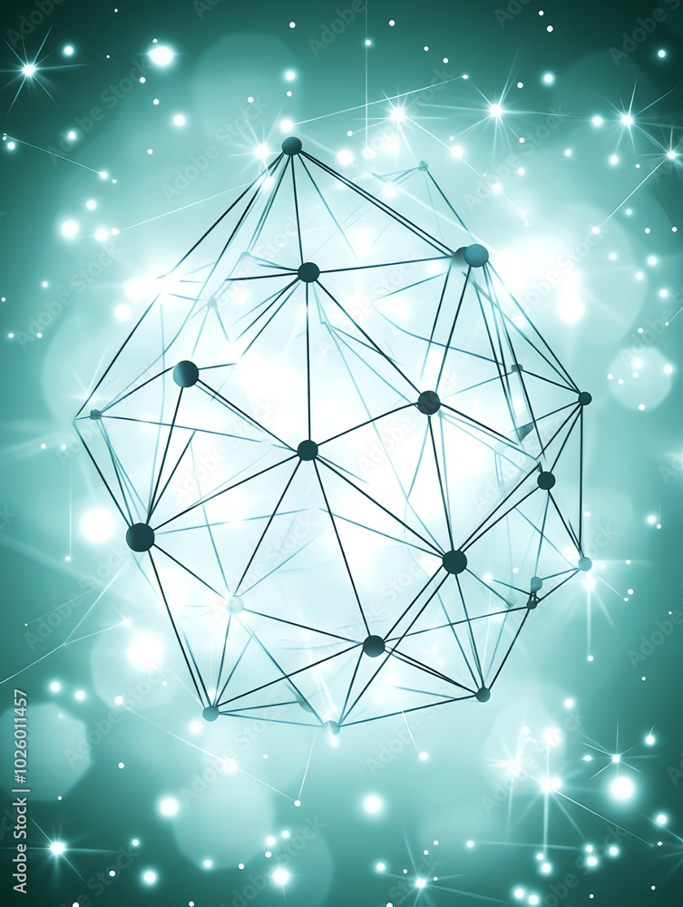 Abstract geometric shape with glowing lights in background. Abstract geometric shape with glowing lights in background.