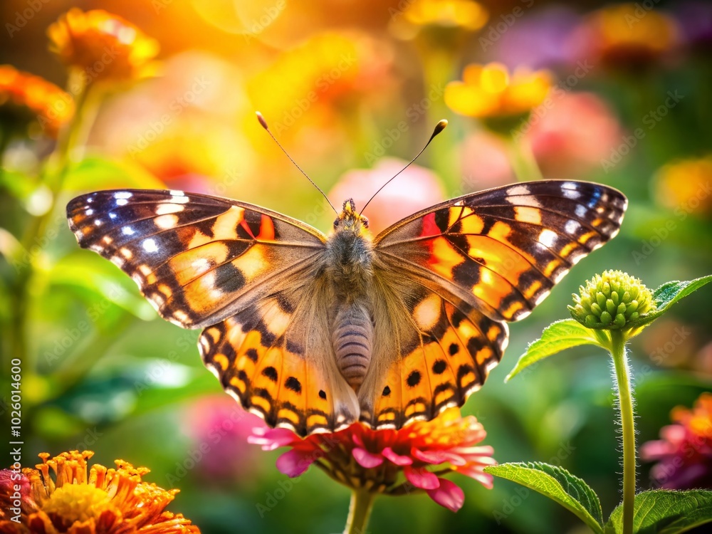Fototapeta premium Stunning Painted Lady Butterfly in Natural Habitat - Macro Photography