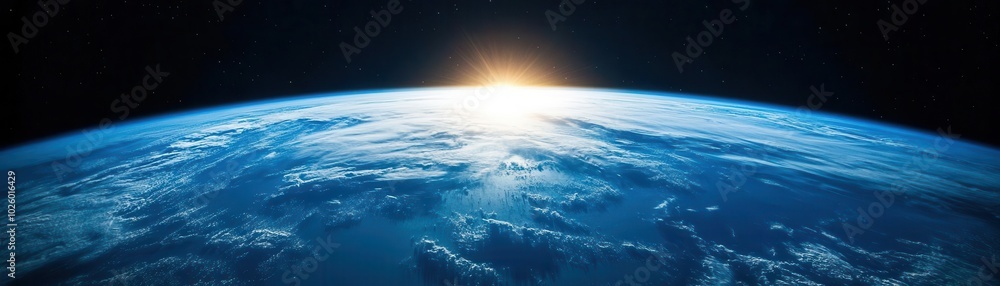 Fototapeta premium A space photographer's dream the Earth s silhouette illuminated by soft morning light Silhouette of Earth, space photography