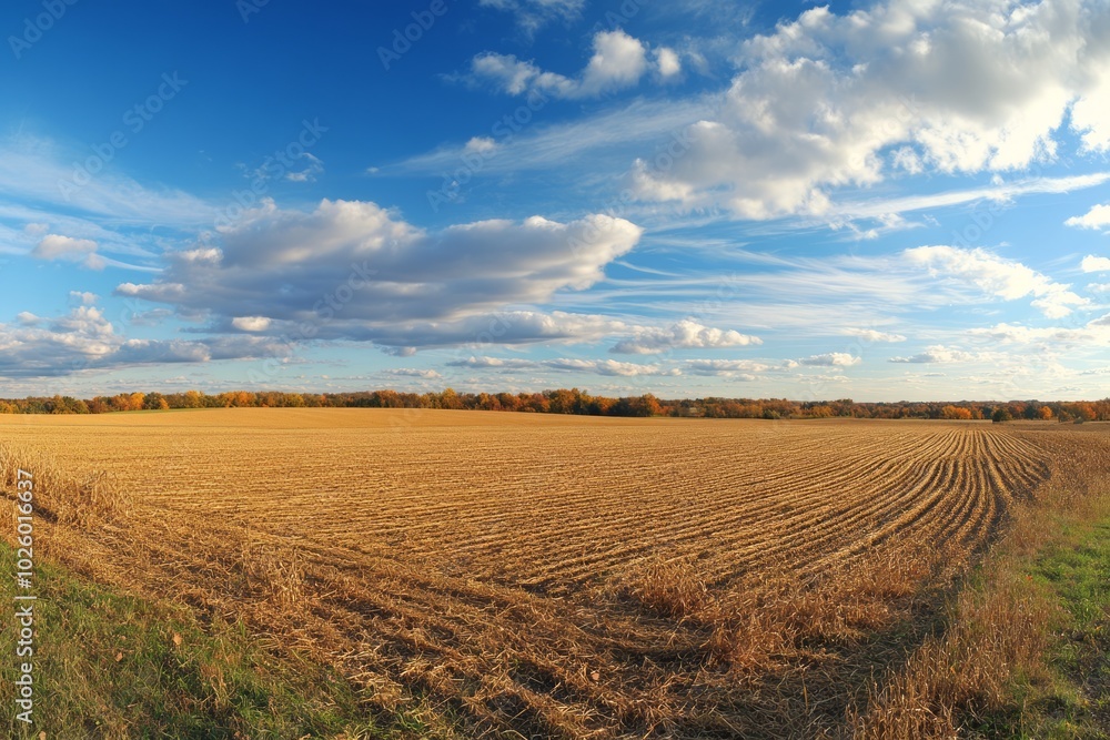 Fall harvest panoramic views of the countryside Fall harvest panoramic views of the countryside