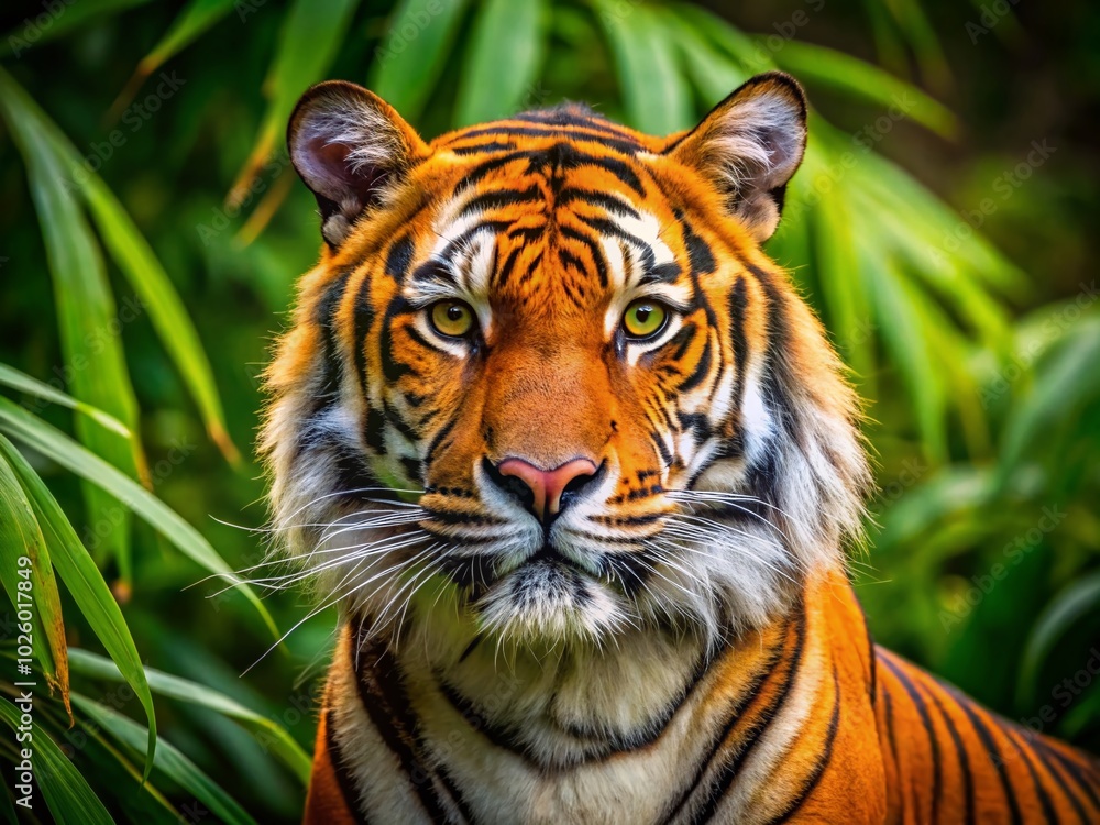 Fototapeta premium Stunning Tiger Images for Wildlife Enthusiasts - Captivating Stock Photos of Tigers in Their Natural Habitat