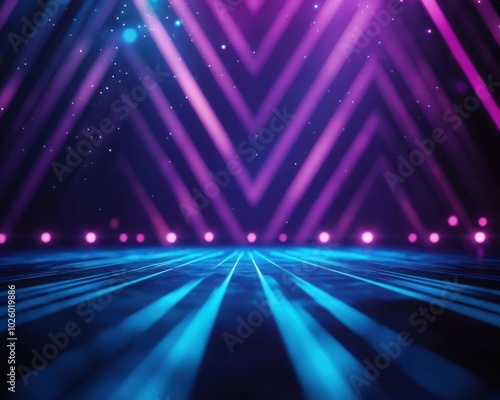 Obraz na płótnie Abstract background with purple and blue neon lights creating a futuristic and vibrant effect, perfect for digital designs websites and presentations w salonie