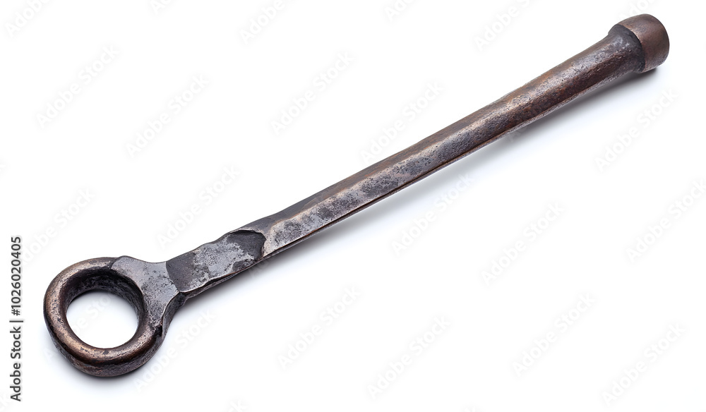 a metal tool with a long handle

