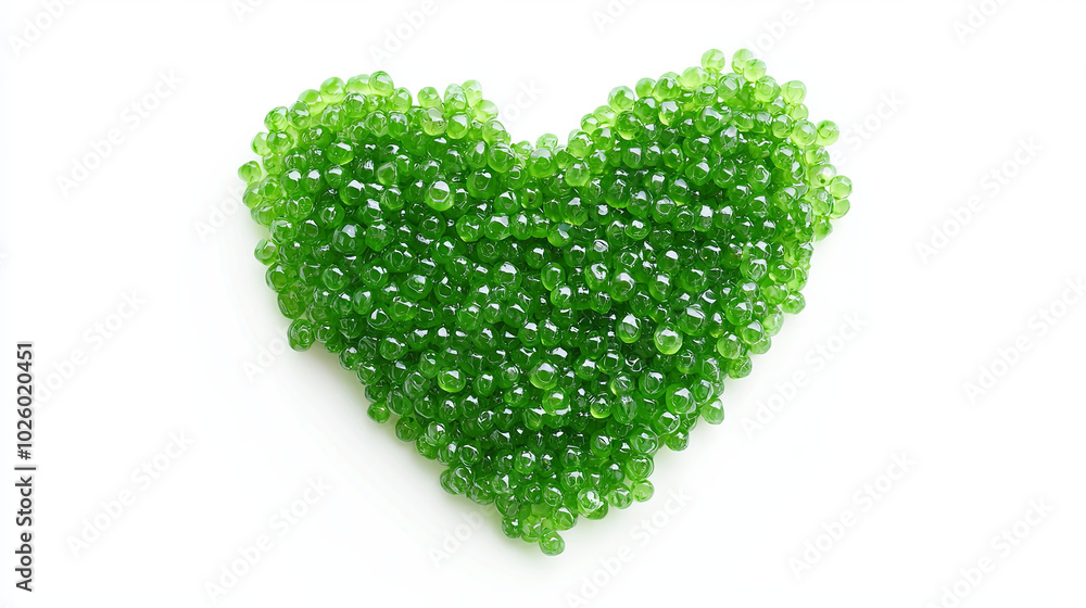 vibrant green heart shape made of small, glossy beads symbolizes love and nature. This artistic arrangement evokes feelings of joy and creativity, perfect for various design projects vibrant green heart shape made of small, glossy beads symbolizes love and nature. This artistic arrangement evokes feelings of joy and creativity, perfect for various design projects