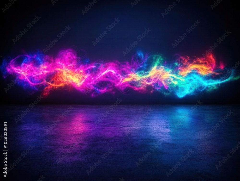 Fototapeta premium Abstract colorful smoke vapor neon glow effect background