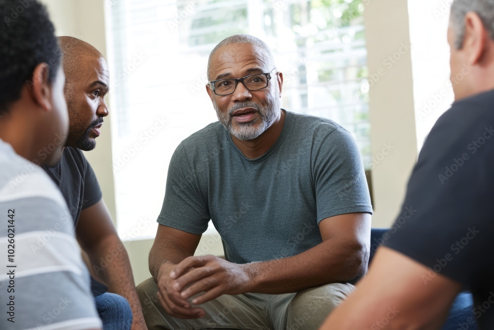 Men discussing health issues openly Men discussing health issues openly