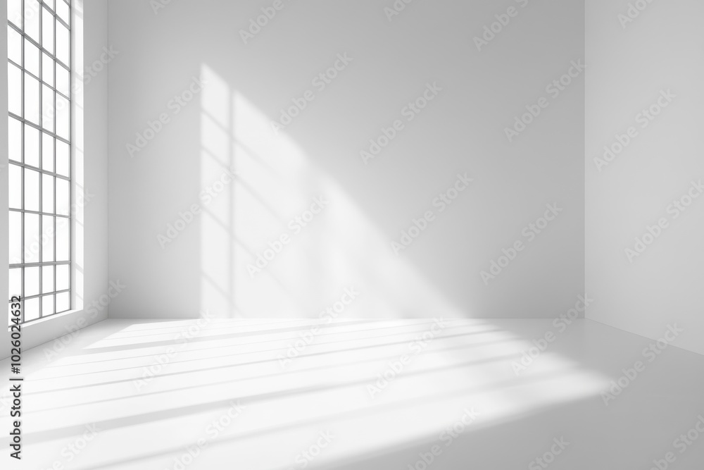 Showroom design concept, bright walls in a creative area highlighting lighting on smooth surfaces for displaying merchandise Showroom design concept, bright walls in a creative area highlighting lighting on smooth surfaces for displaying merchandise