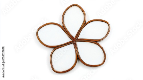 Decorative Flower-Shaped Mirror with Wooden Frame