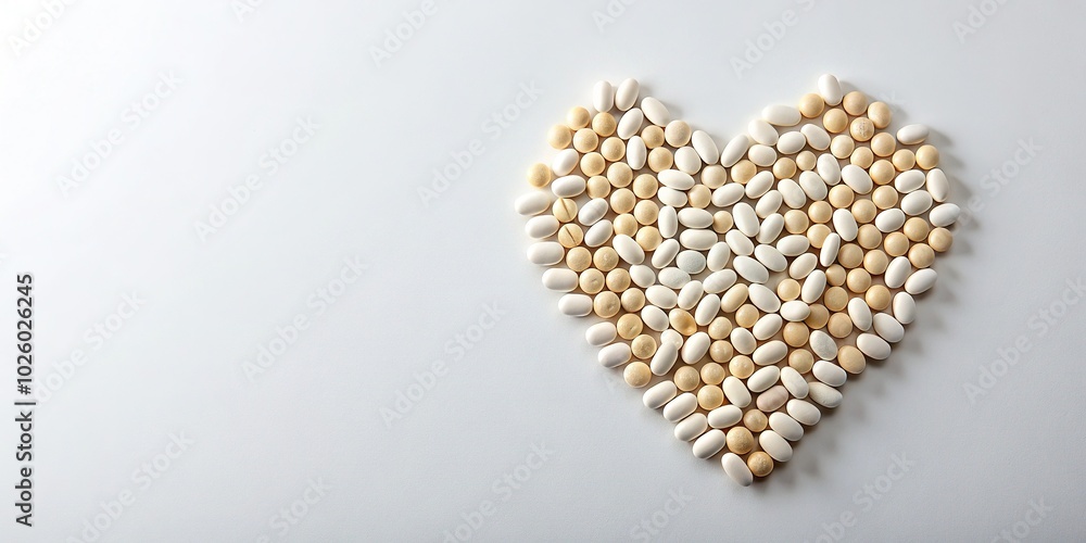 Heart-Shaped Tablets on White Background - Medical Food Photography for Health and Wellness Heart-Shaped Tablets on White Background - Medical Food Photography for Health and Wellness