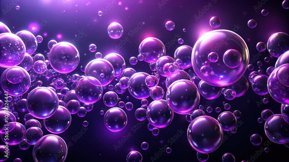 Glowing purple bubbles floating on a dark background, purple, bubbles, glowing, dark, background, float, ethereal, mysterious Glowing purple bubbles floating on a dark background, purple, bubbles, glowing, dark, background, float, ethereal, mysterious