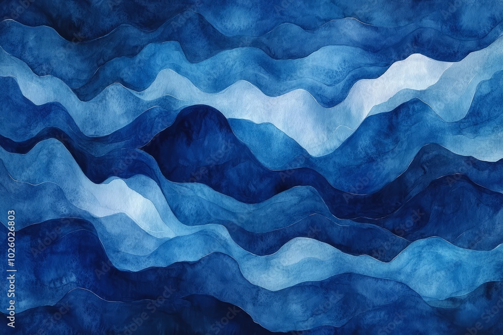 Obraz premium Create a Deep Abstract Blue Watercolor Background for Artistic Projects, Design, and Textures, Perfect for Prints, Websites, and Creative Inspiration