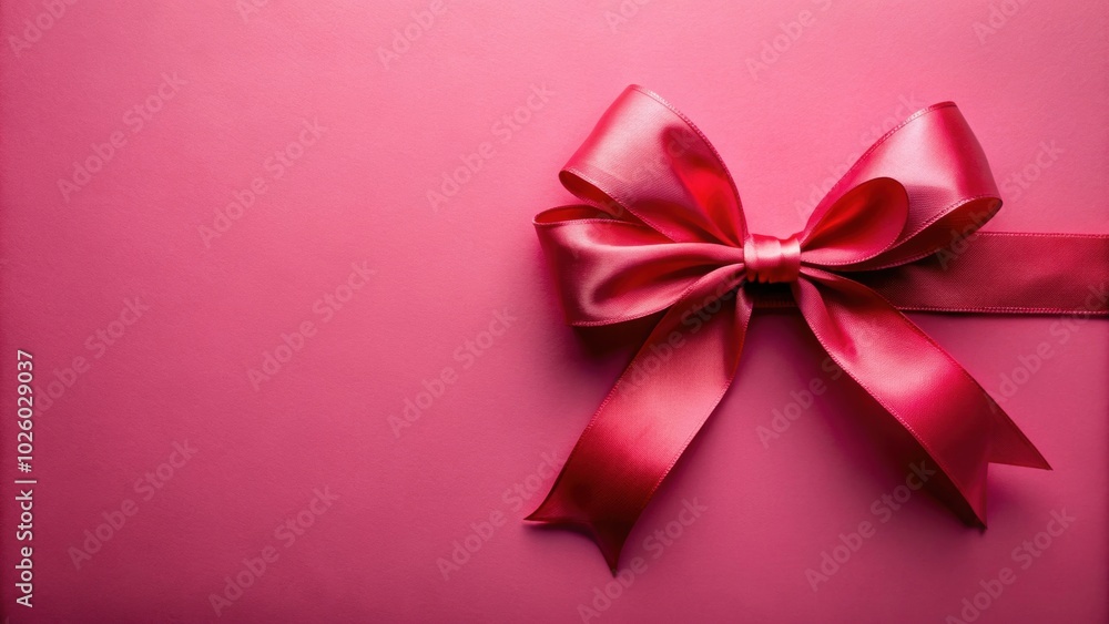 Red ribbon bow on pink background, red, ribbon, bow, pink, background, decoration, gift, present, celebration, holiday, festive Red ribbon bow on pink background, red, ribbon, bow, pink, background, decoration, gift, present, celebration, holiday, festive