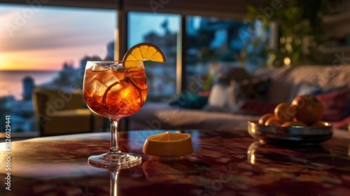Sunset Cocktail with Ocean View