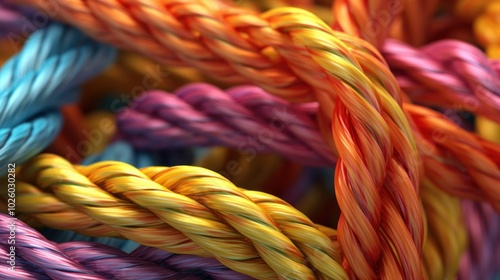 Abstract Colorful Ropes Texture