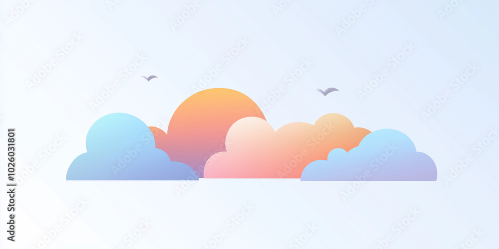 Cloud. vector illustration of clouds. sky. renewables. icon image. representation of the sky. flat background. cloudscape. sky landscape