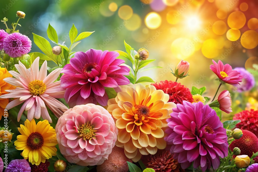 Fototapeta premium Vibrant Flowers in Bloom with High Depth of Field for Nature Enthusiasts