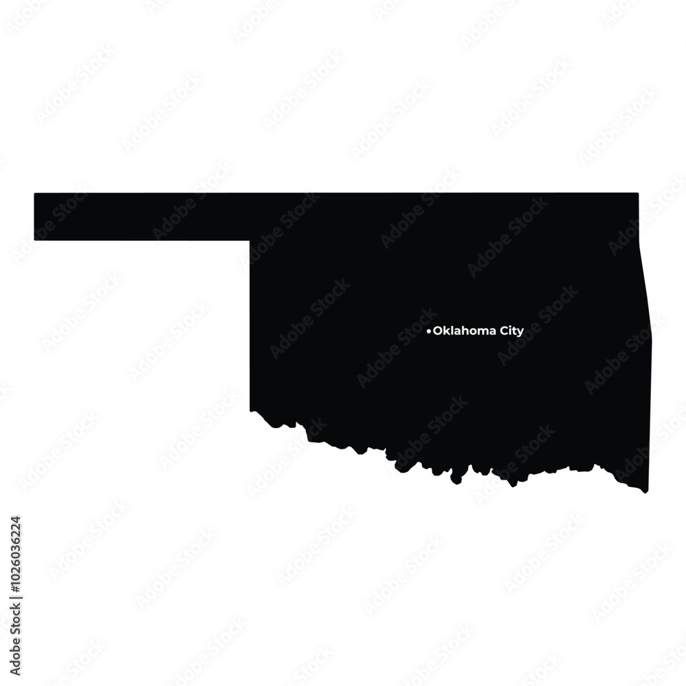 Oklahoma map silhouette vector Illustration. Oklahoma map silhouette vector Illustration.