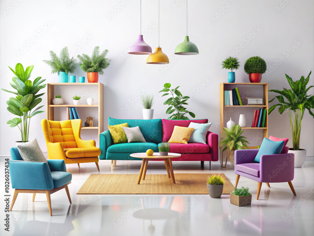 Fototapeta premium modern living room with furniture