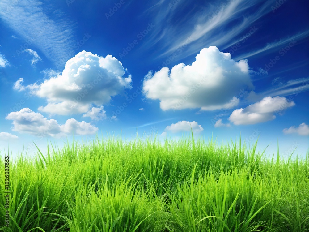 Simple Grass and Sky Illustration Background for Tranquil Nature Scenes Simple Grass and Sky Illustration Background for Tranquil Nature Scenes