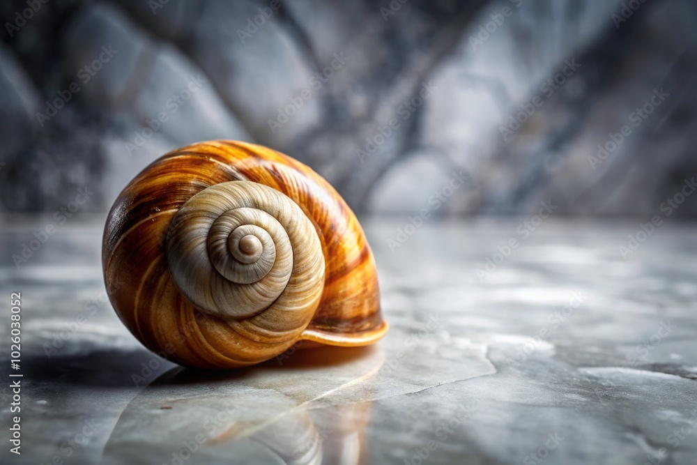 Snail Shell on Marble Top - Nature's Beauty and Texture in Stunning Close-Up Photography Snail Shell on Marble Top - Nature's Beauty and Texture in Stunning Close-Up Photography