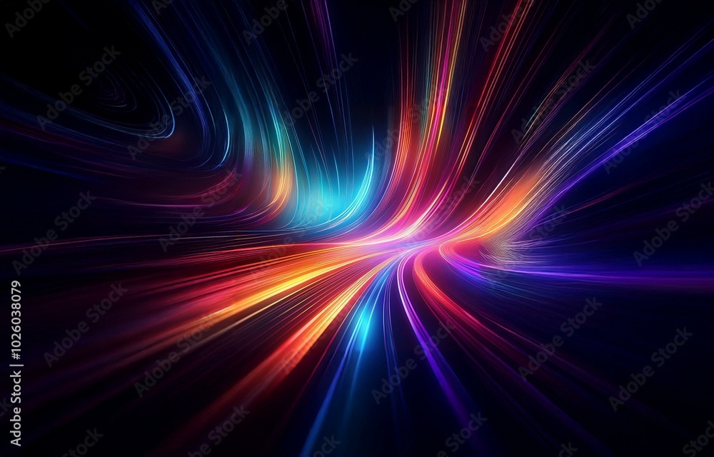 A dark background with streaks of glowing blue, red, orange, and yellow light creating a dynamic abstract pattern. A dark background with streaks of glowing blue, red, orange, and yellow light creating a dynamic abstract pattern.