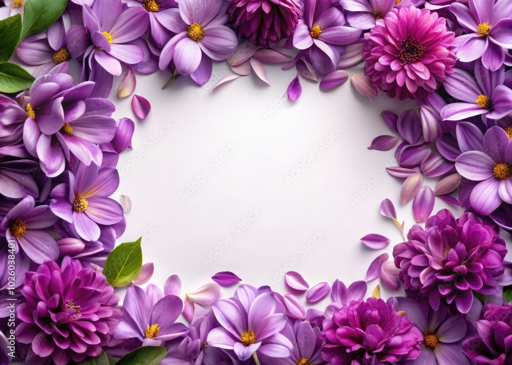 Elegant purple floral frame featuring delicate petals, perfect for creative design projects. This captivating background complements any artistic endeavor with a touch of sophistication. Elegant purple floral frame featuring delicate petals, perfect for creative design projects. This captivating background complements any artistic endeavor with a touch of sophistication.