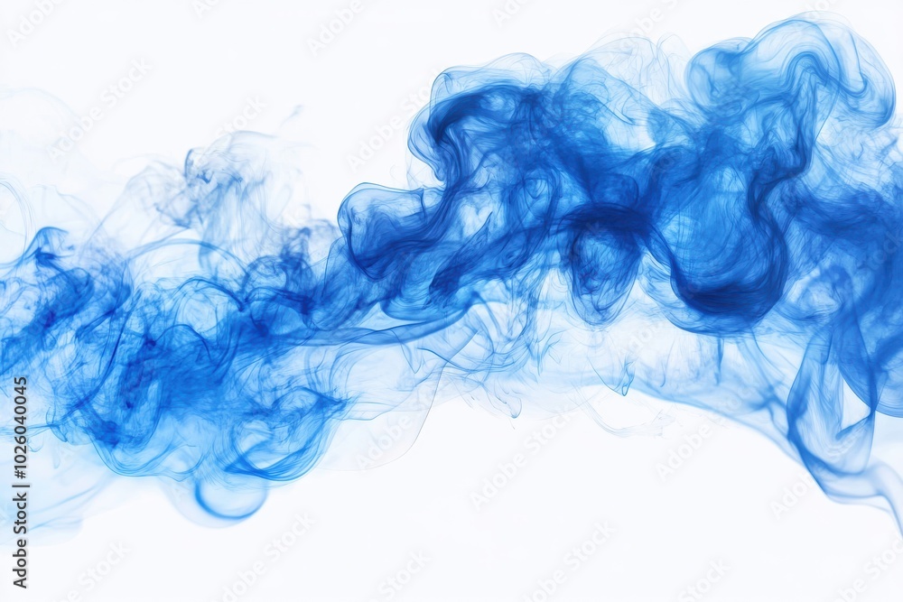Fototapeta premium Solitary azure mist against a pristine white background